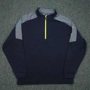 Footjoy Pullover Men Extra Large Blue Mid Layer Quarter Zip‎ Wolf Hollow XL